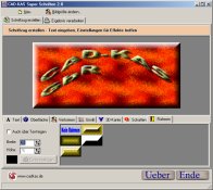 A screenshot of the program Font-Effects 2.0 - cool banners or logos
